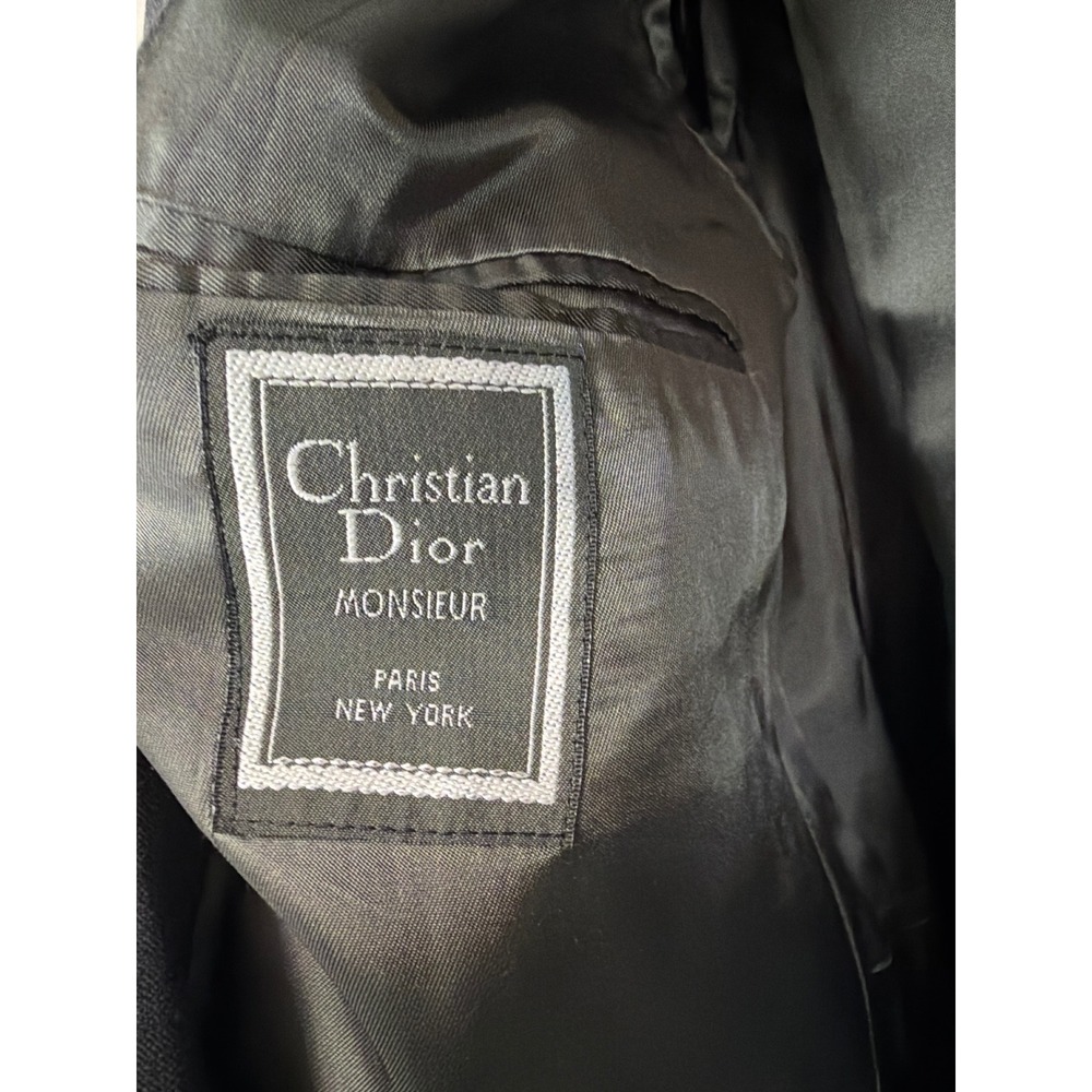 Christian Dior Monsieur Vintage Pinstripe Wool Blazer Gray 42R Made in USA